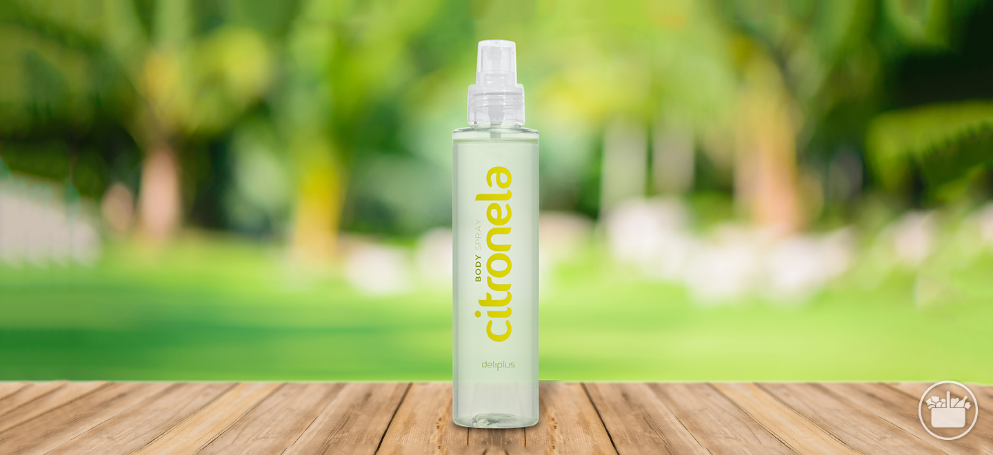 O Body Spray de Citronela Deliplus é uma fragrância fresca perfeita para o calor do verão.