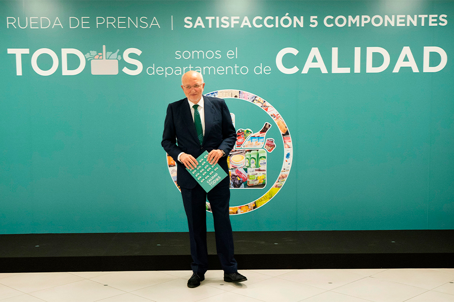 Juan Roig, presidente da Mercadona, após a celebração da Conferência de Imprensa de 2021