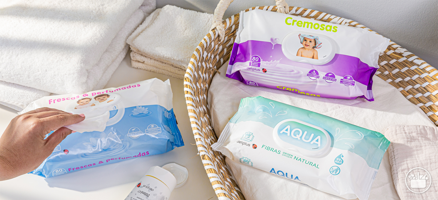 Melhoramos a qualidade das nossas Toalhitas para bebé. Descubra 5 tipos de toalhitas, uma para cada tipo de pele. 